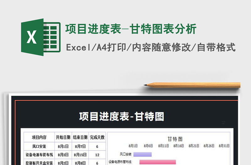 2021年項目進度表-甘特圖表分析