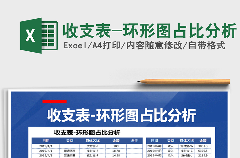 2021年收支表-環(huán)形圖占比分析
