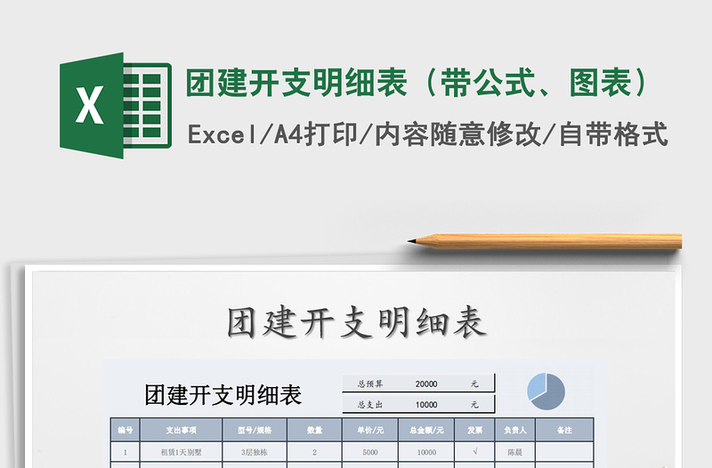 2021年團建開支明細表（帶公式、圖表）