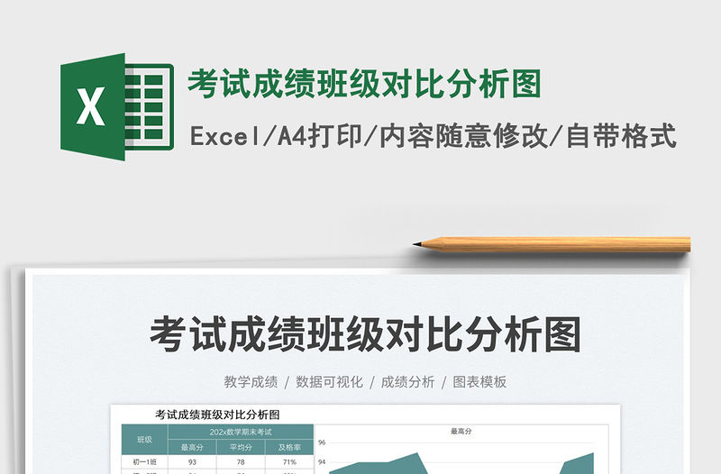 2023考試成績班級對比分析圖免費下載