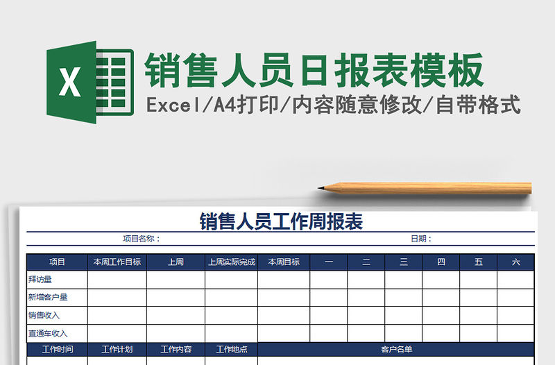 2021年銷售人員日報表模板免費下載