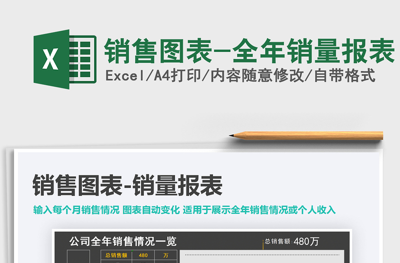 2021年銷售圖表-全年銷量報表