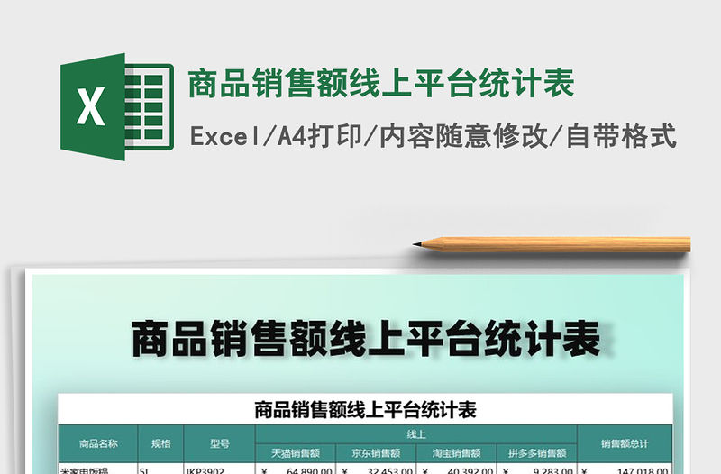 2021年商品銷售額線上平臺統計表