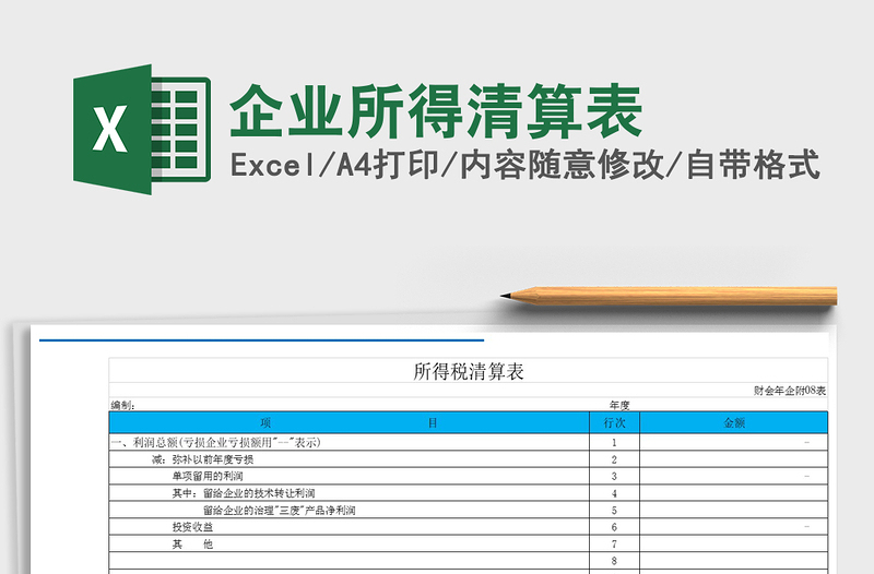 2021年企业所得清算表