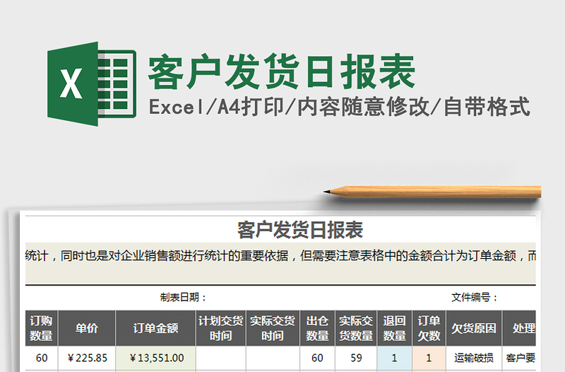 2021年客户发货日报表