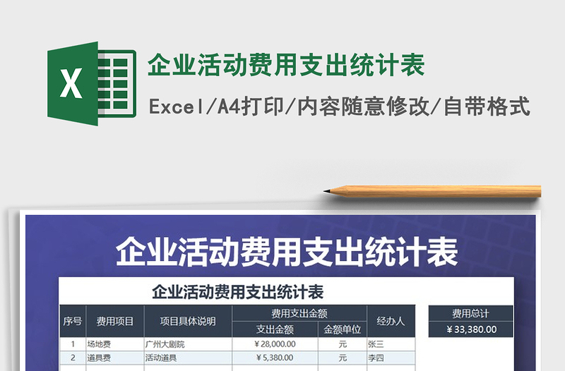 2021年企业活动费用支出统计表