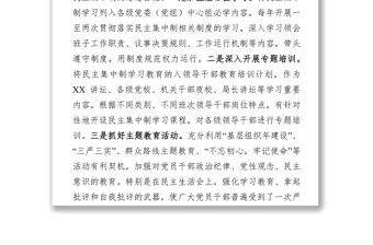 貫徹落實民主集中制情況總結