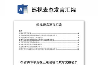 巡視表態(tài)發(fā)言匯編