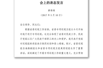 巡視表態(tài)發(fā)言匯編