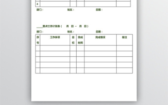 周、月、季度工作計劃表