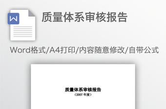 質(zhì)量體系審核報(bào)告
