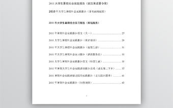 2011年大學(xué)生暑期社會實(shí)踐報告