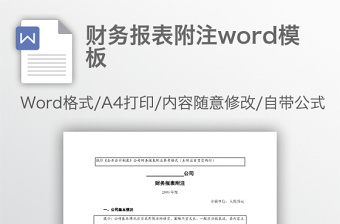 财务报表附注word模板