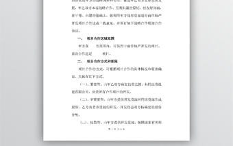 項目戰略合作框架協議