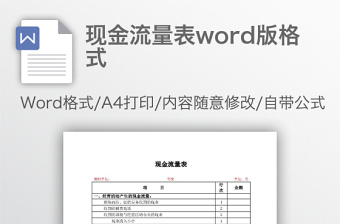 现金流量表word版格式