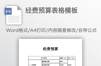 經(jīng)費(fèi)預(yù)算表格模板