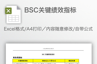 BSC关键绩效指标