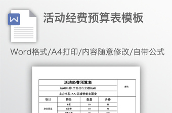 活動(dòng)經(jīng)費(fèi)預(yù)算表模板