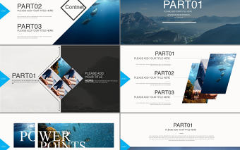 2017大自然藍色海洋天空ppt模板