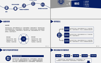 深蓝色大学生研究生毕业论文答辩PPT模板