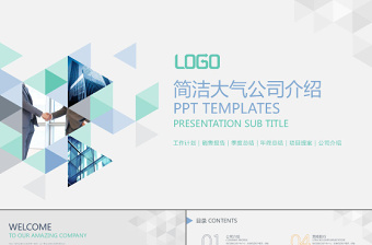藍色大氣公司企業(yè)簡介PPT動態(tài)模板