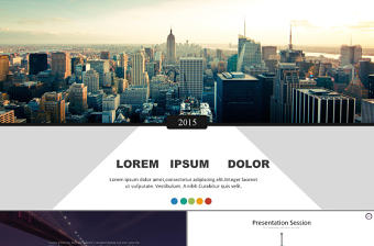 簡約扁平化5色淡彩商務PPT模板