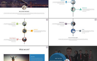 簡約扁平化5色淡彩商務PPT模板