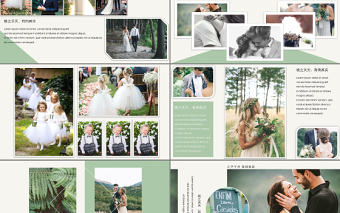 歐美花紋簡約婚慶PPT模板