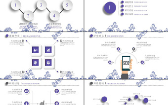 青花瓷创意答辩通用PPT模板