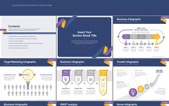 2017黃紫色灰扁平淡雅風商務PPT模板