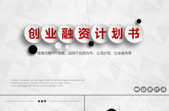 創業融資商業策劃計劃書PPT模板下載