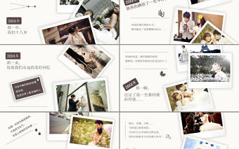 浪漫清新懷舊紀念婚禮動態PPT模板