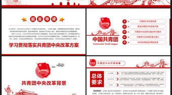 共青團(tuán)中央改革方案學(xué)習(xí)教育黨課PPT模板