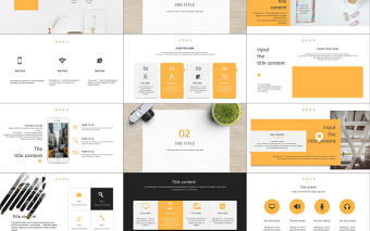 純凈黃白文藝范通用PPT模板