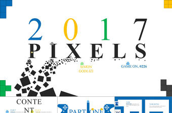 多彩全動畫像素游戲風格PPT模板