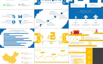 多彩全動畫像素游戲風格PPT模板