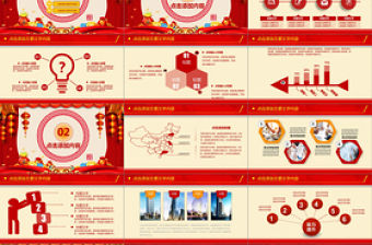 喜慶年會總結匯報開門紅動態PPT模板