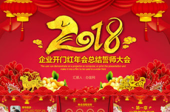 喜慶中國風企業(yè)年會頒獎開門紅誓師大會PPT模板