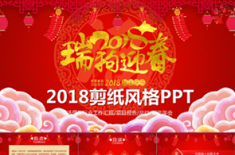 2018年瑞狗贺岁新年企业年会PPT模板