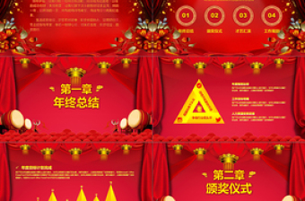 狗年紅色年會(huì)頒獎(jiǎng)總結(jié)大會(huì)PPT模板