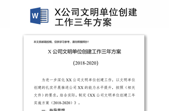 2022乡镇创建文明单位工作方案