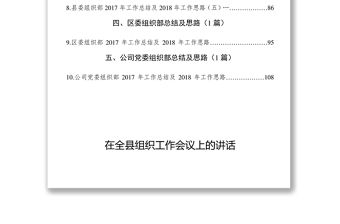 組織工作總結工作思路