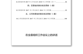 組織工作總結工作思路