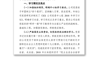 公司黨委理論學習中心組學習情況總結(范文)