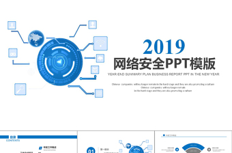 2019年蓝色网络安全培训PPT模板