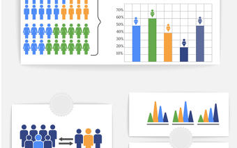 9款矢量男女比例PPT圖表圖案