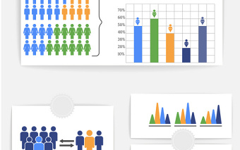 9款矢量男女比例PPT图表图案