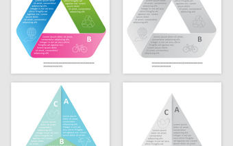 三角形圖表相關PPT矢量素材