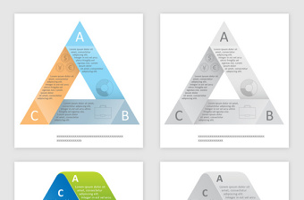 三角形图表相关PPT矢量素材