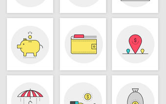 金融銀行理財(cái)基金PPT會(huì)議圖標(biāo)素材